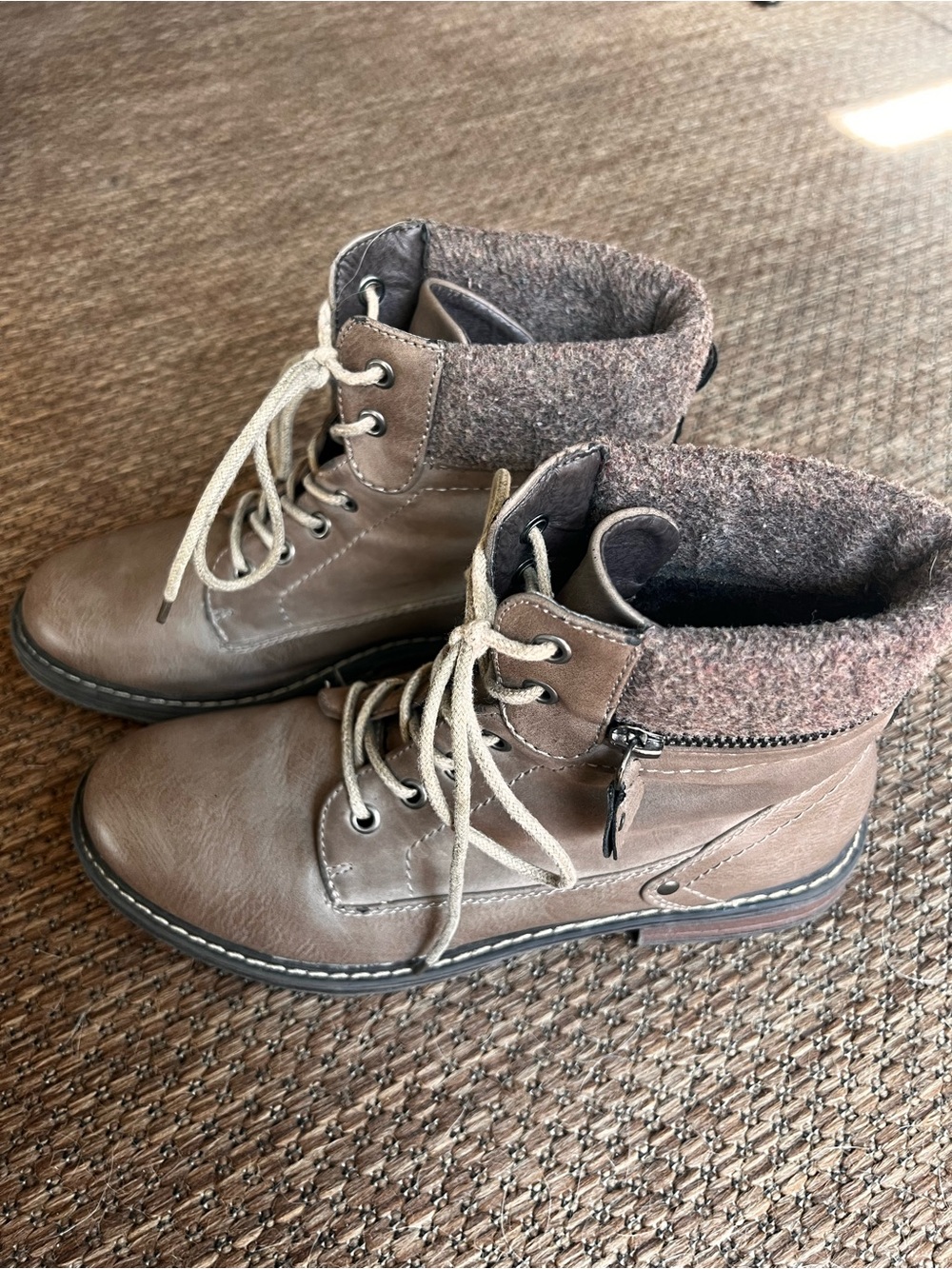 Patrizia by Spring Step Brown Taupe Lace Up Ankle Boots EU 38